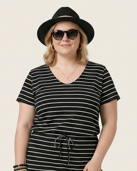 Gestreepte Basic T-shirt