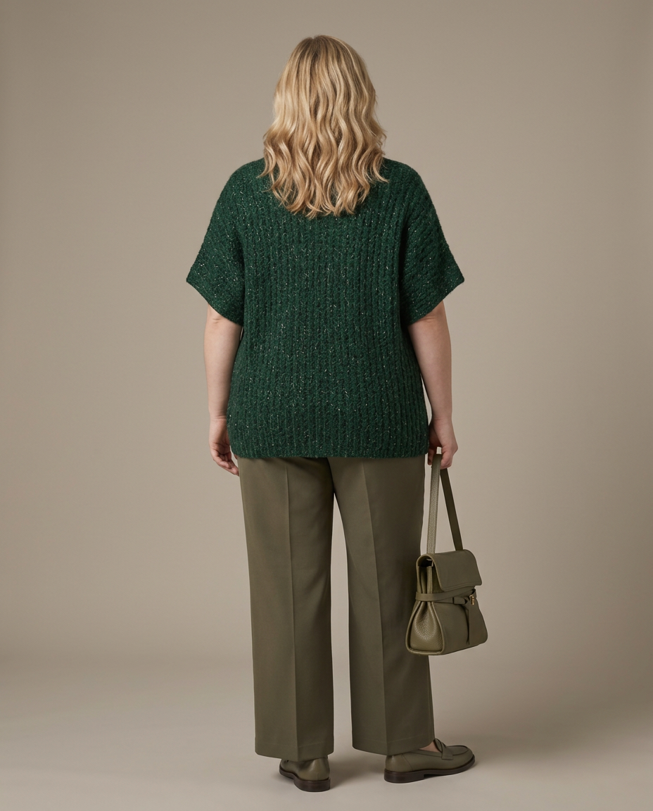 Groene Mohair Cardigan met Alpaca