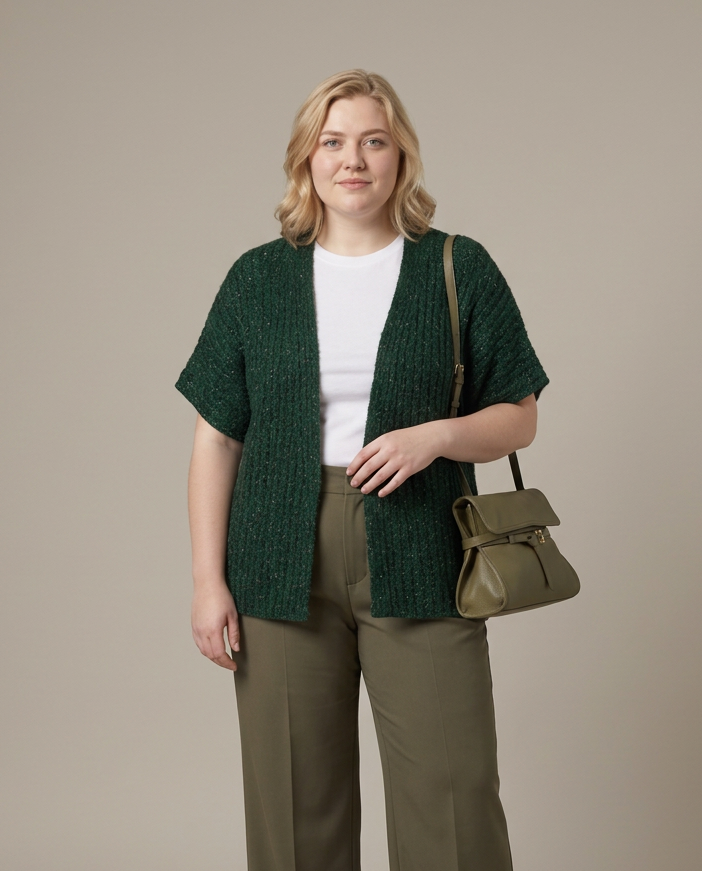 Groene Mohair Cardigan met Alpaca