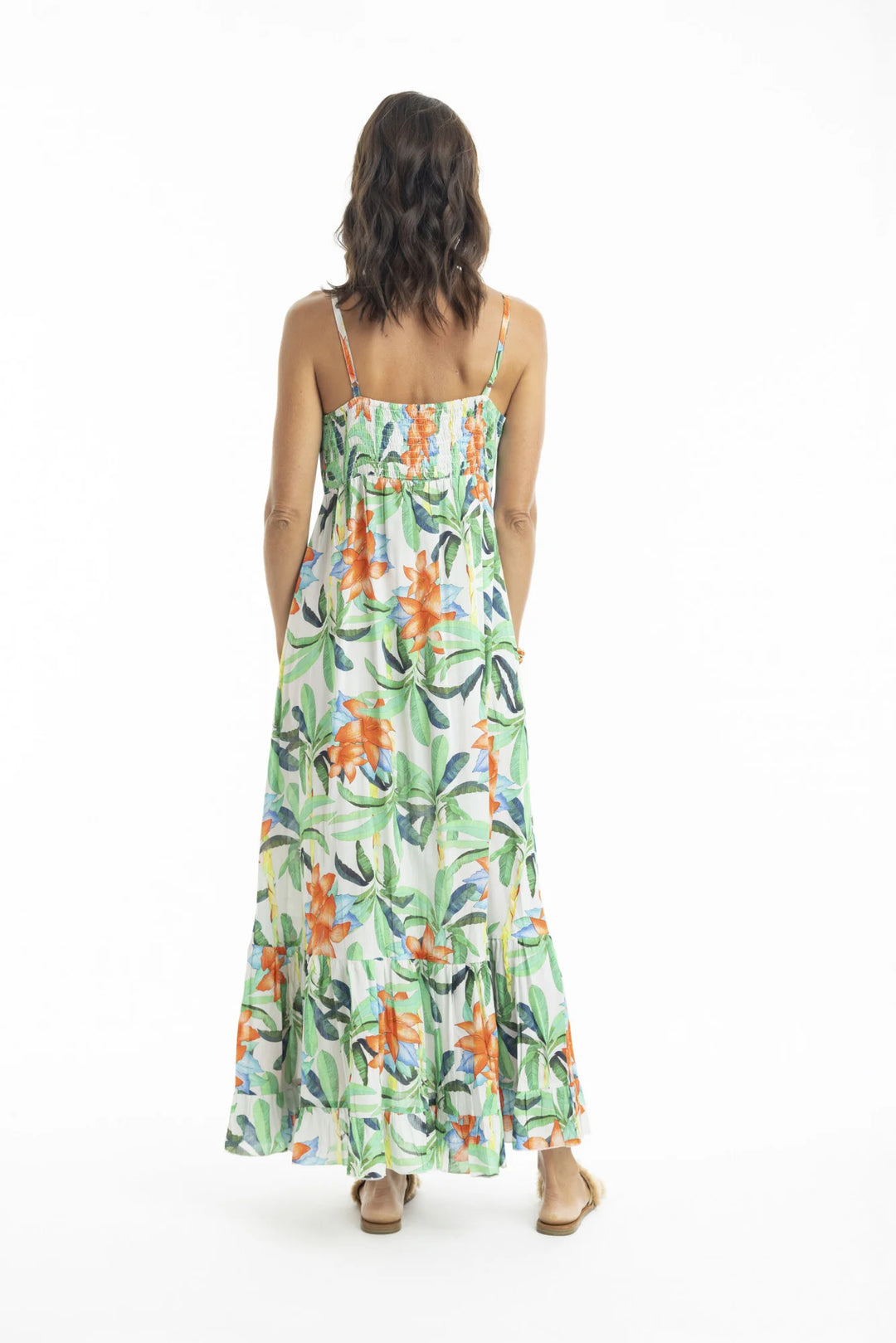 zomerse maxi-jurk met tropische print