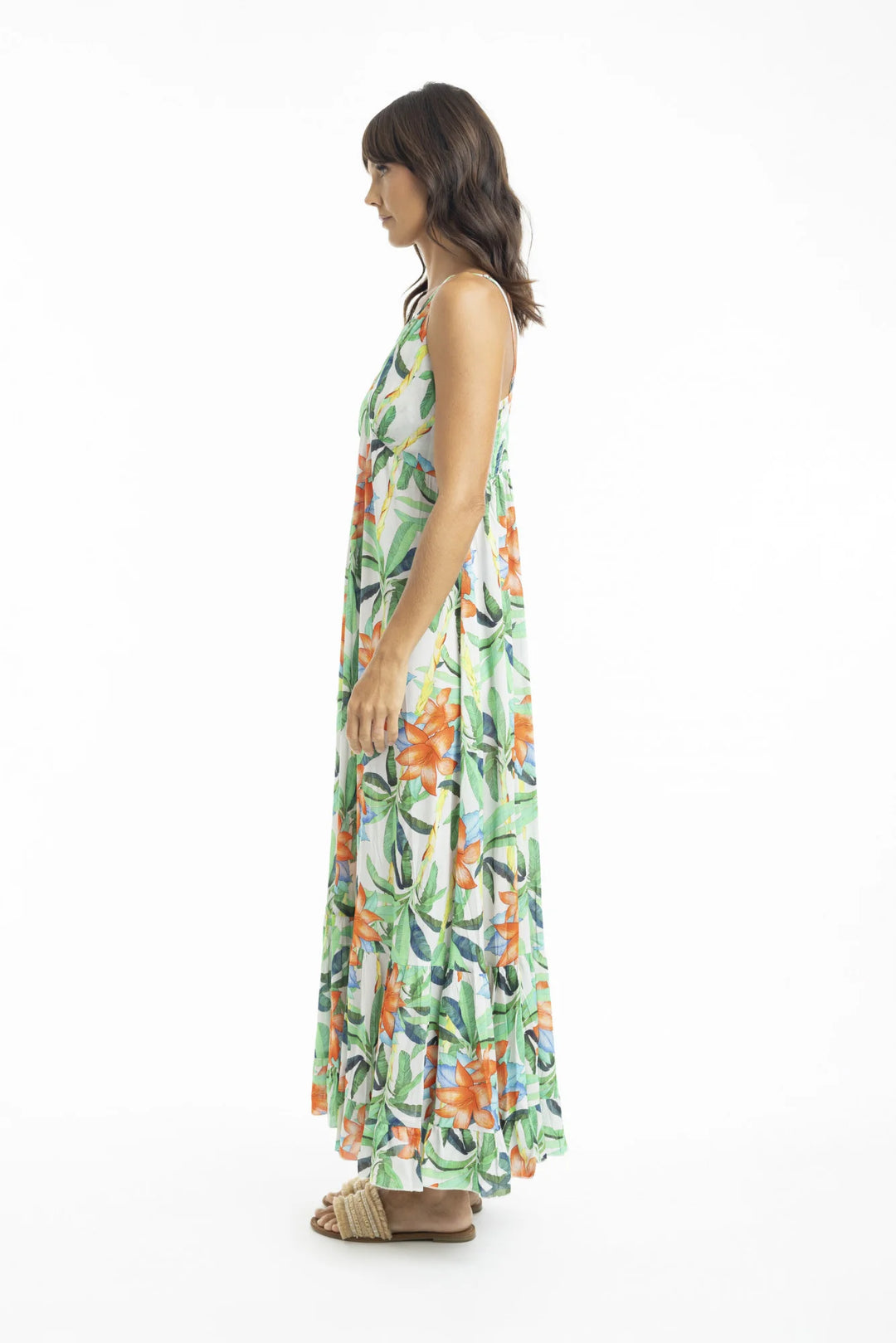 Zomerse Maxi-Jurk Met Tropische Print | Grote Maten Mode bij Axent