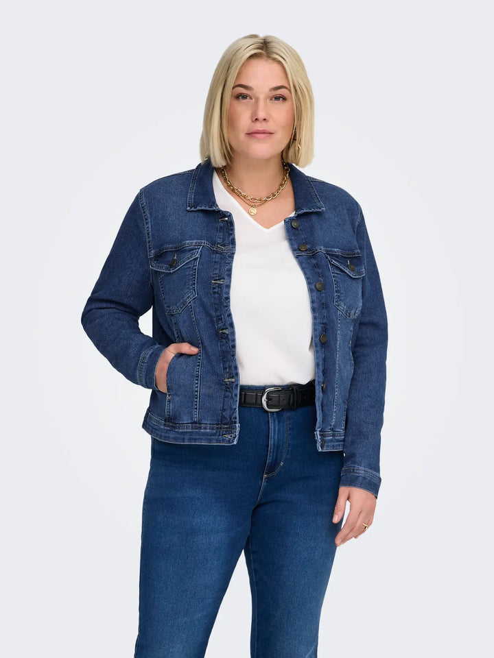 Blauw Denim Jack Met Stretch