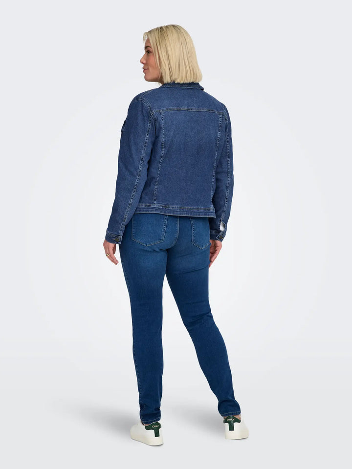 Blauw Denim Jack Met Stretch