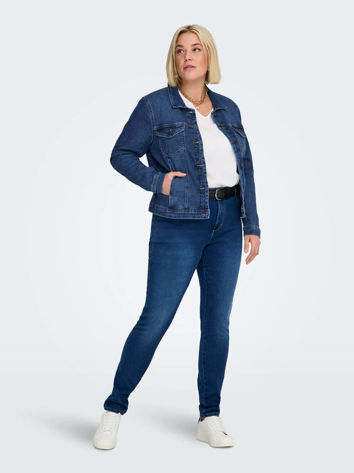 Blauw Denim Jack Met Stretch
