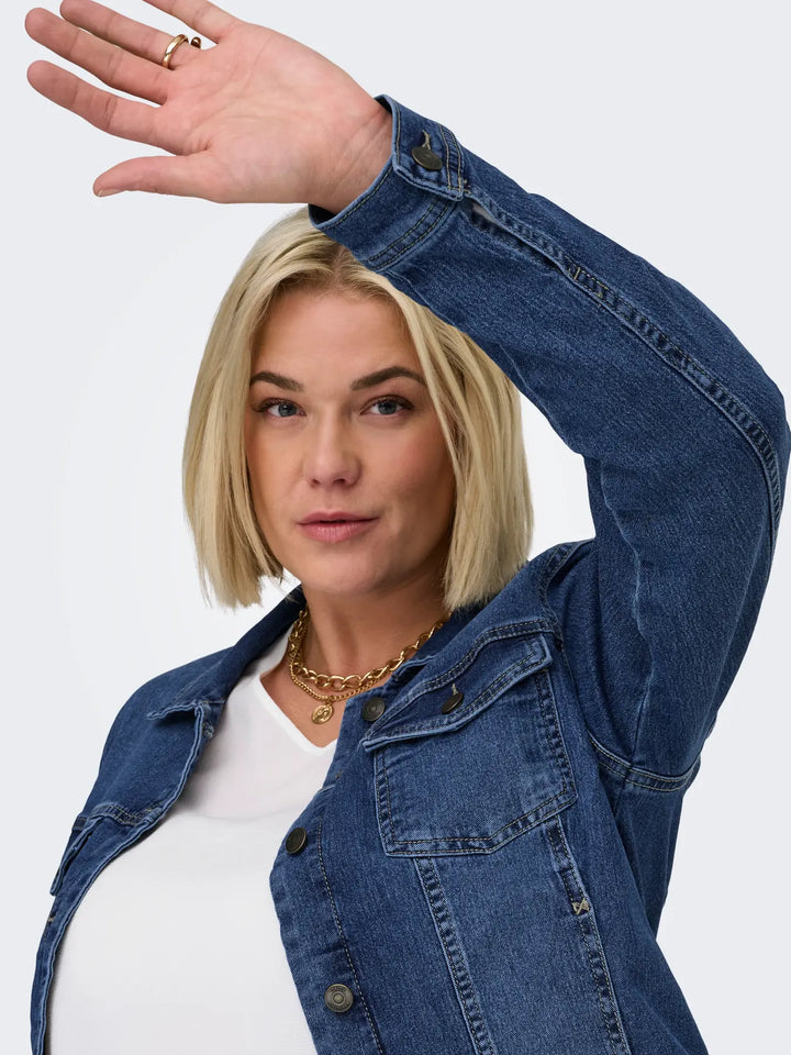 Blauw Denim Jack Met Stretch