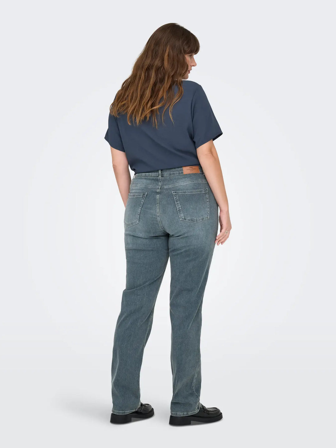 Trendy Straight Jeans In Blue Grey Denim
