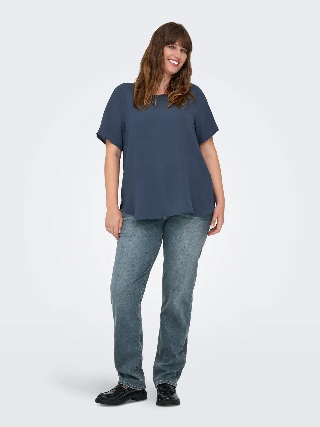 Trendy Straight Jeans In Blue Grey Denim