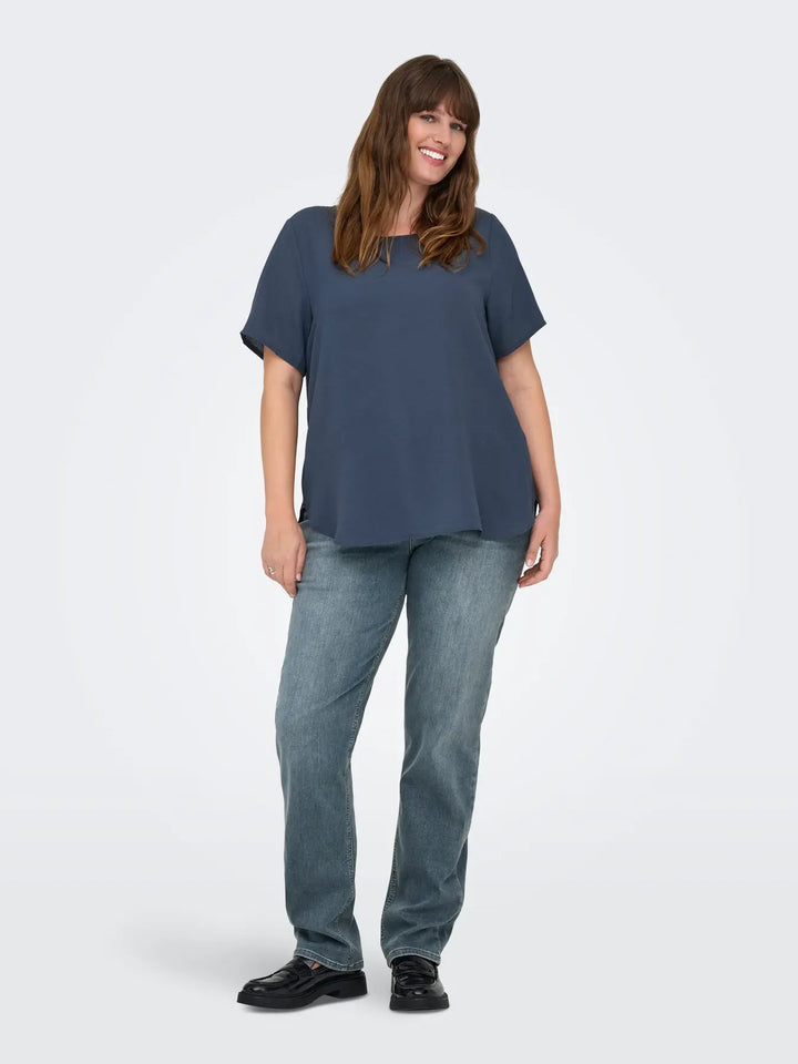 Trendy Straight Jeans In Blue Grey Denim