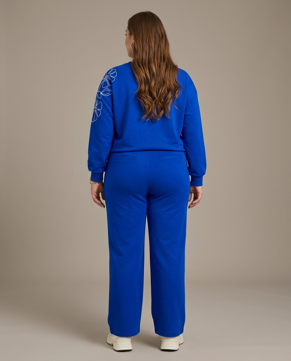 Kobaltblauwe Broek met Wijde Pijpen