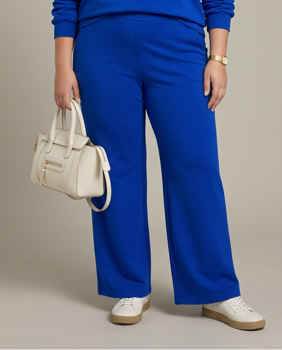 Kobaltblauwe Broek met Wijde Pijpen