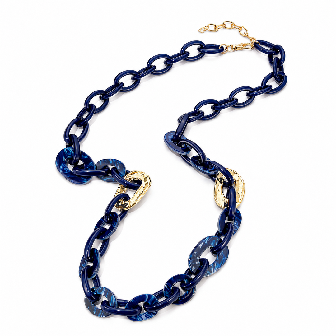 Lange Schakelketting Blauw