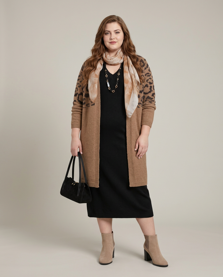 Lange Cardigan Met Luipaardprint