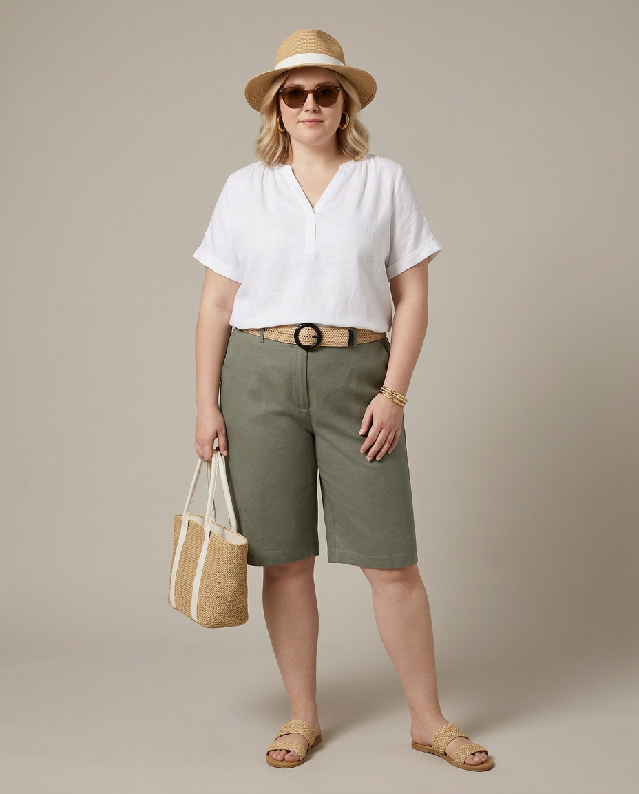 Linnen Bermuda Short