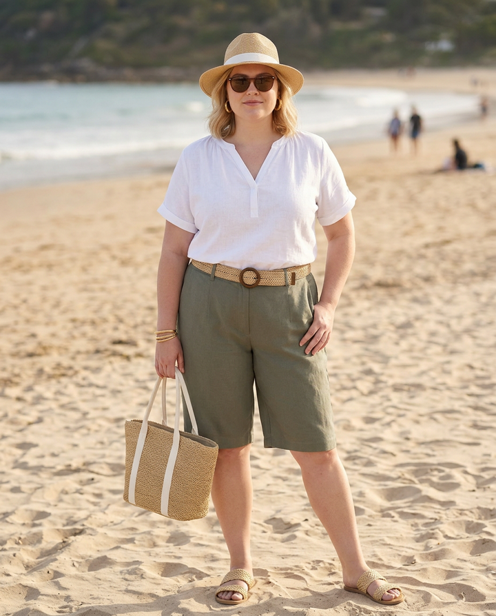 Linnen Bermuda Short