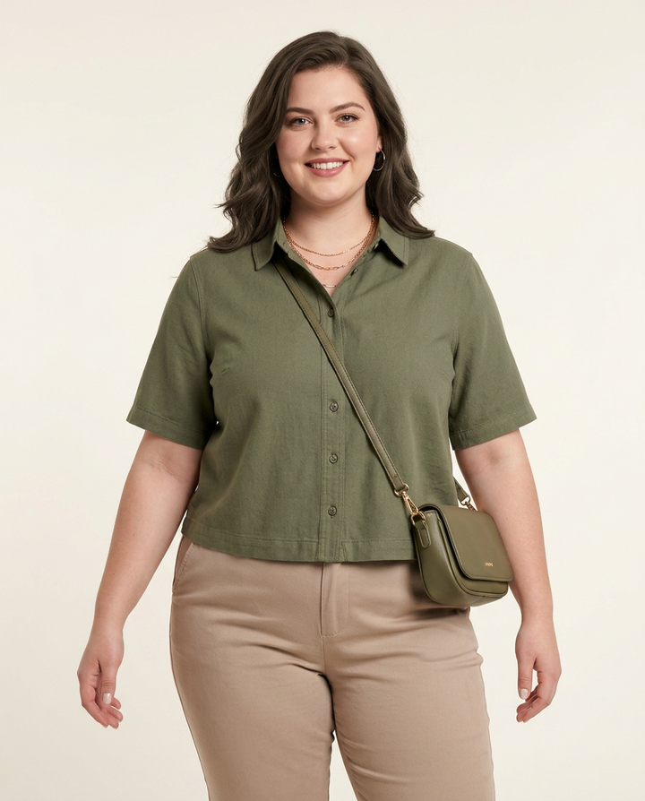 Linnen Blouse Korte Mouwen