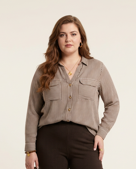 Luchtige Viscose Blouse Met Strepen