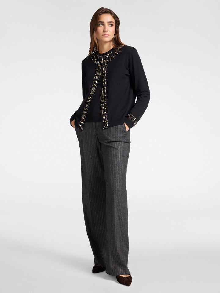 Ecovero Cardigan Met Studsdetails