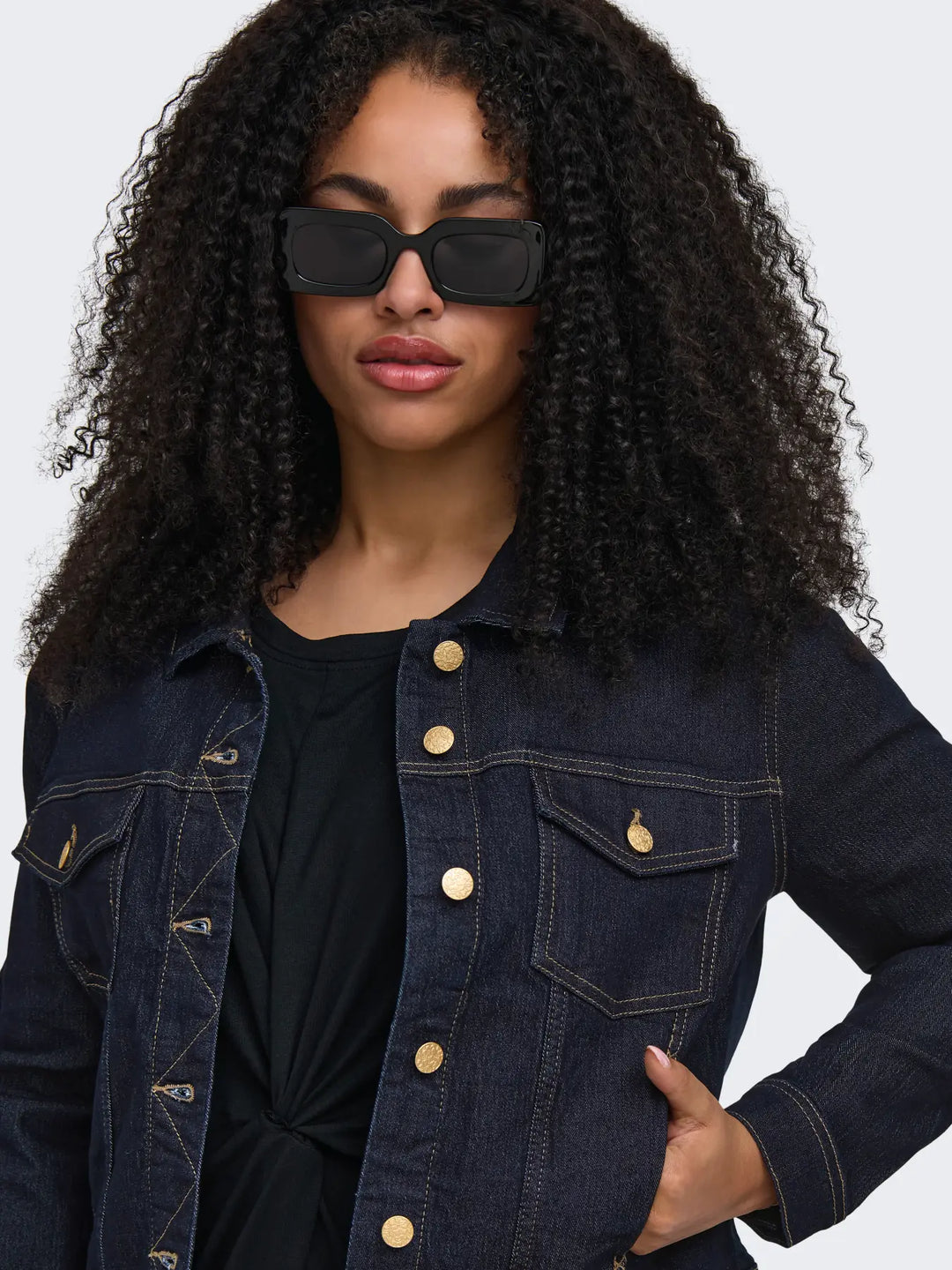 Donkerblauw Denim Jasje