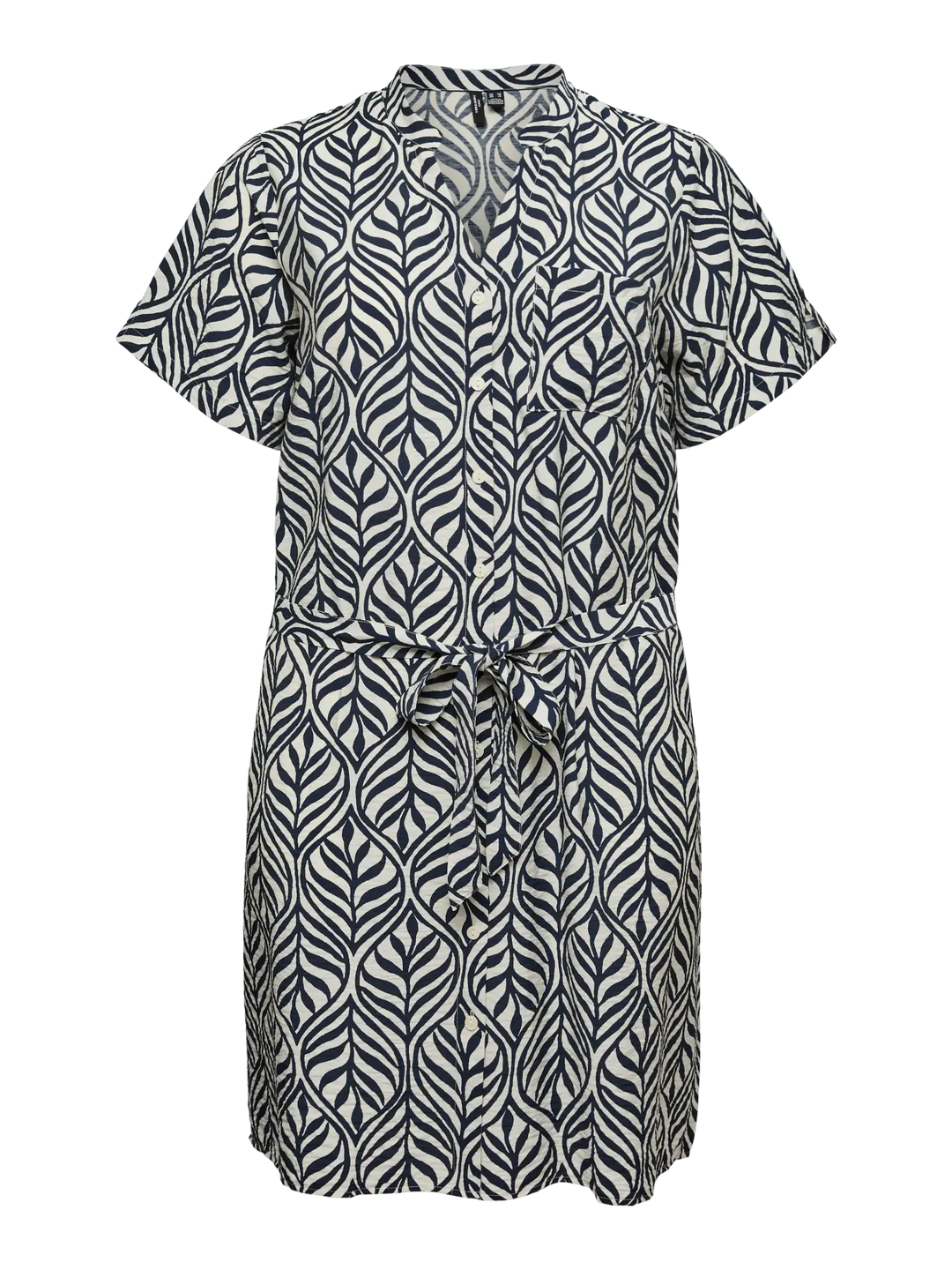 Blauwe Bladprint Jurk