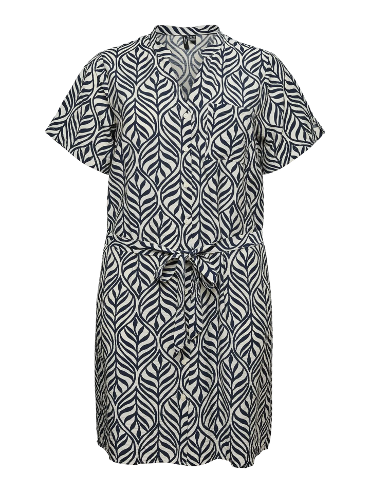 Blauwe Bladprint Jurk