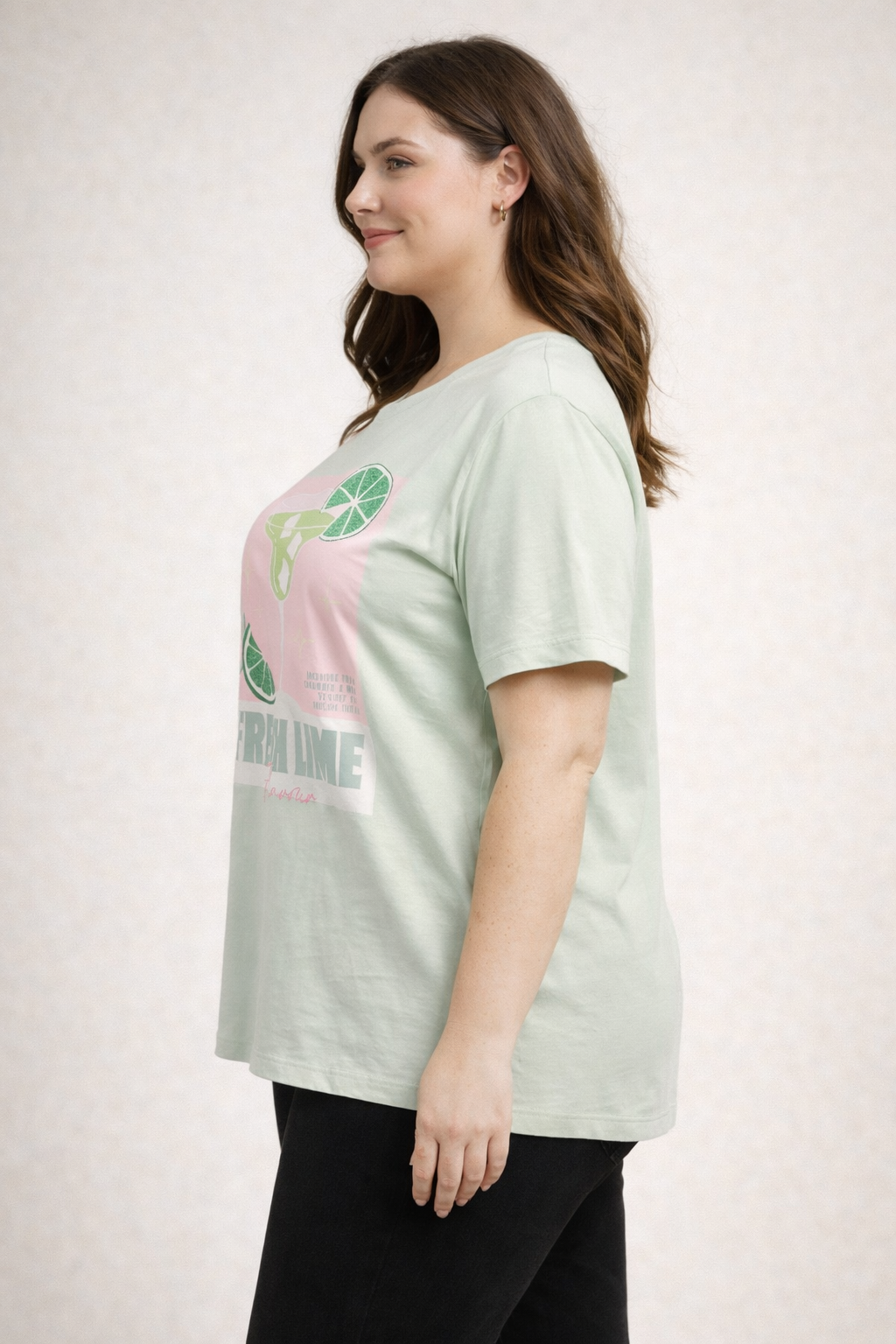 Mintgroene T-Shirt Met Fresh Lime Print