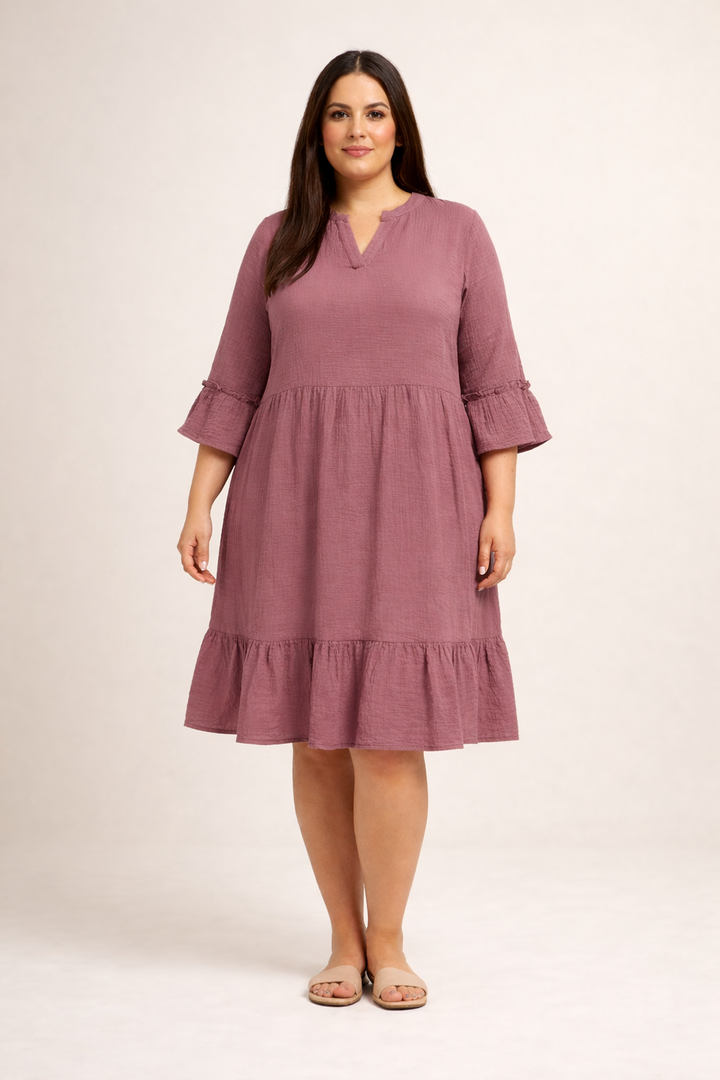 Oudroze Katoenen Jurk