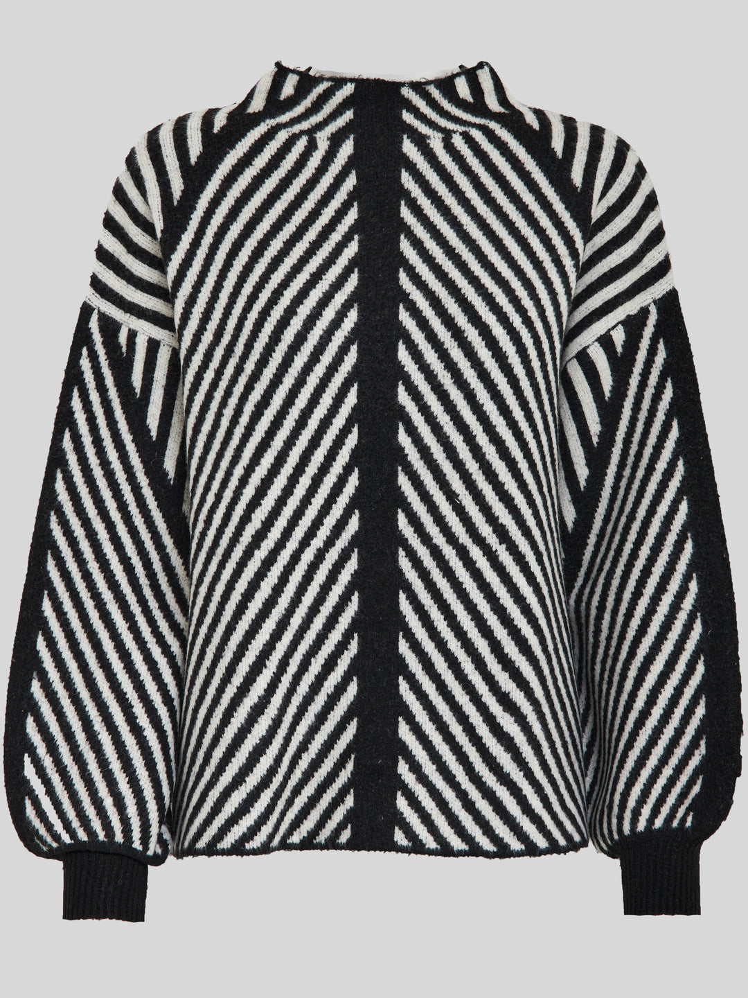 zwart-witte jacquard trui