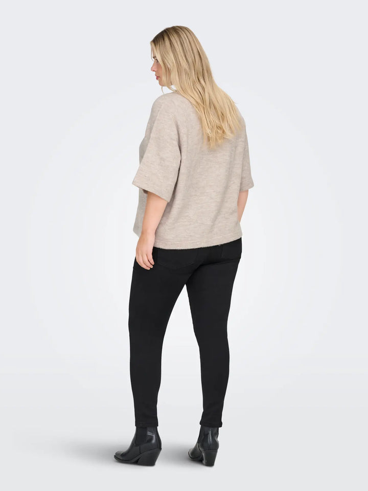 Beige Trui Met Wijde Mouwen