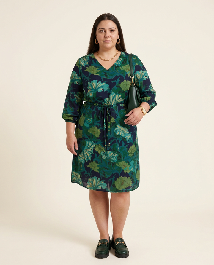 Rechte Jurk Met Bloemenprint