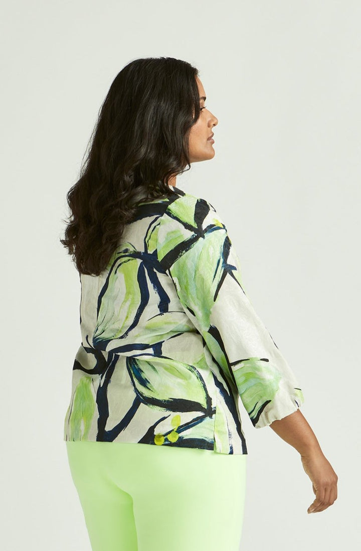 Elegante Blouse Met Botanische Print | Grote Maten Mode bij Axent