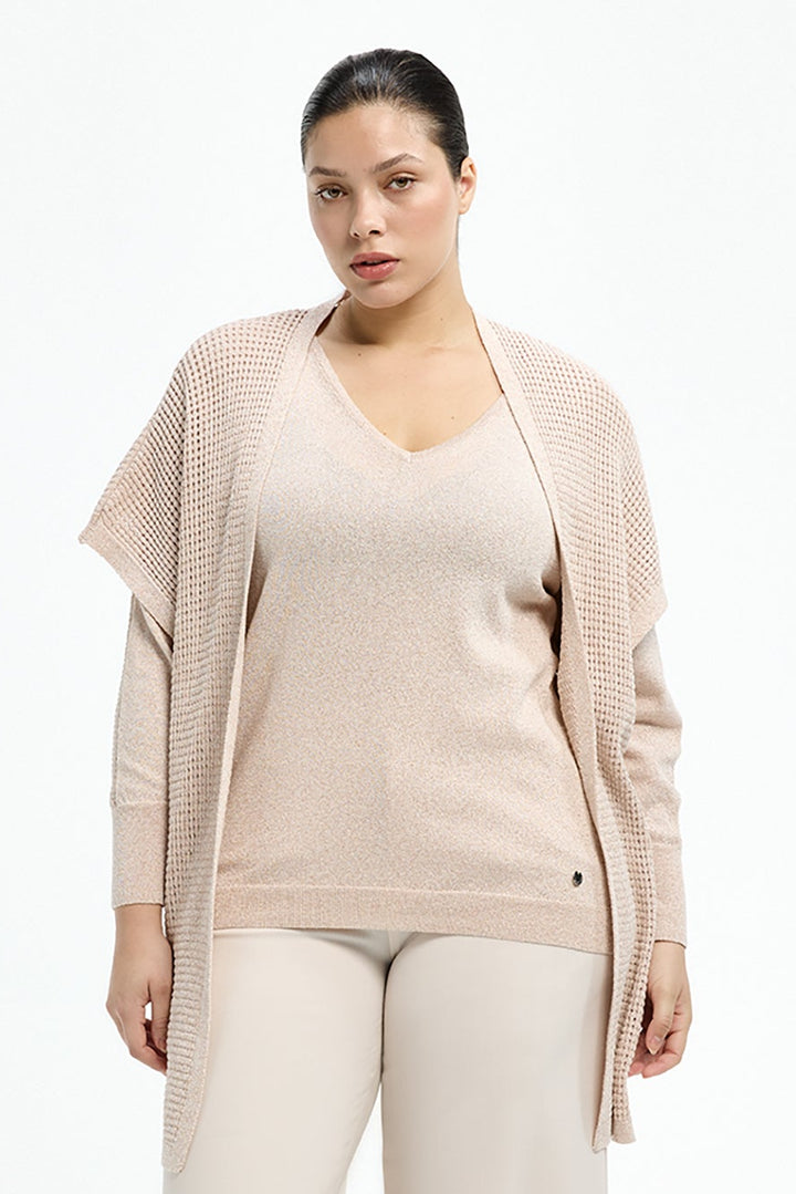 Pull met glitter - poederroze