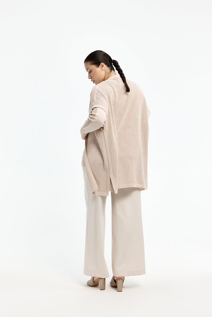 Poederroze gilet met glitters