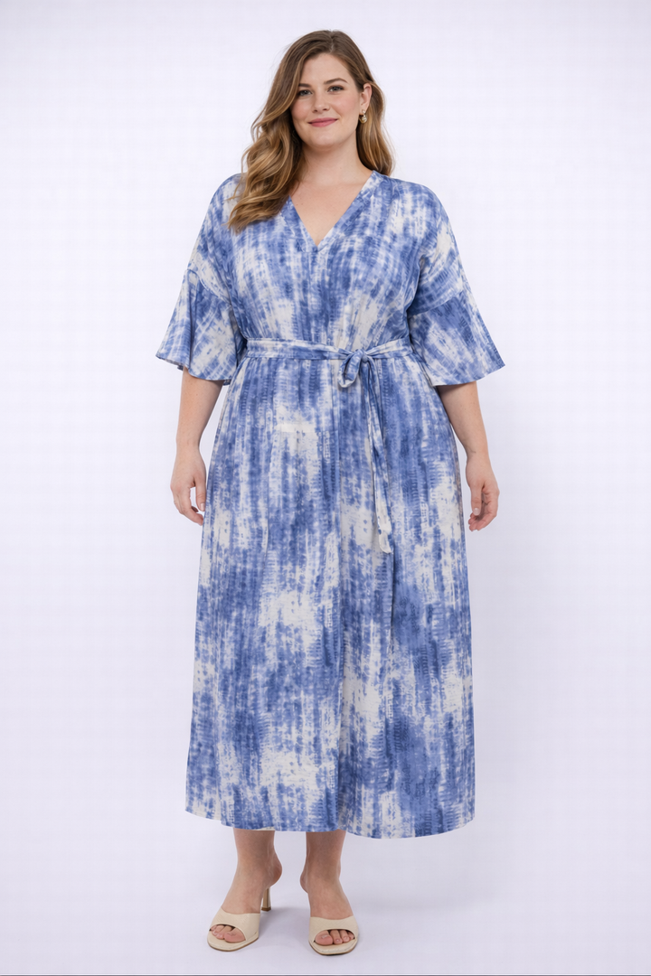 Tie-Dye Jurk Met Ceintuur