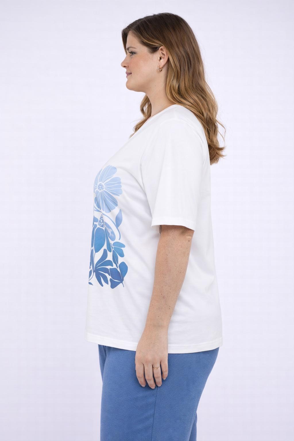 Witte T-shirt Met Bloemenprint