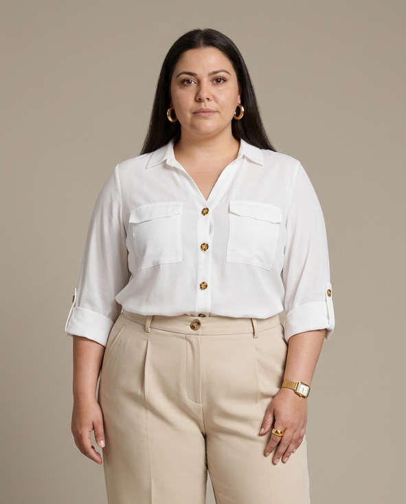 Witte Luchtige Viscose Blouse