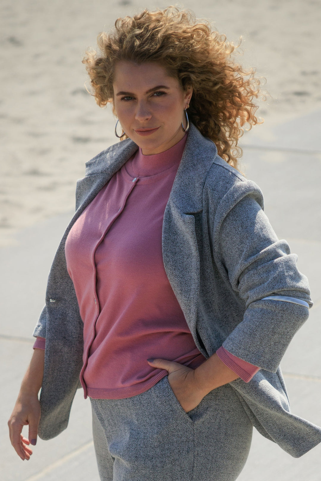 Pink Fine Knitted Cardigan