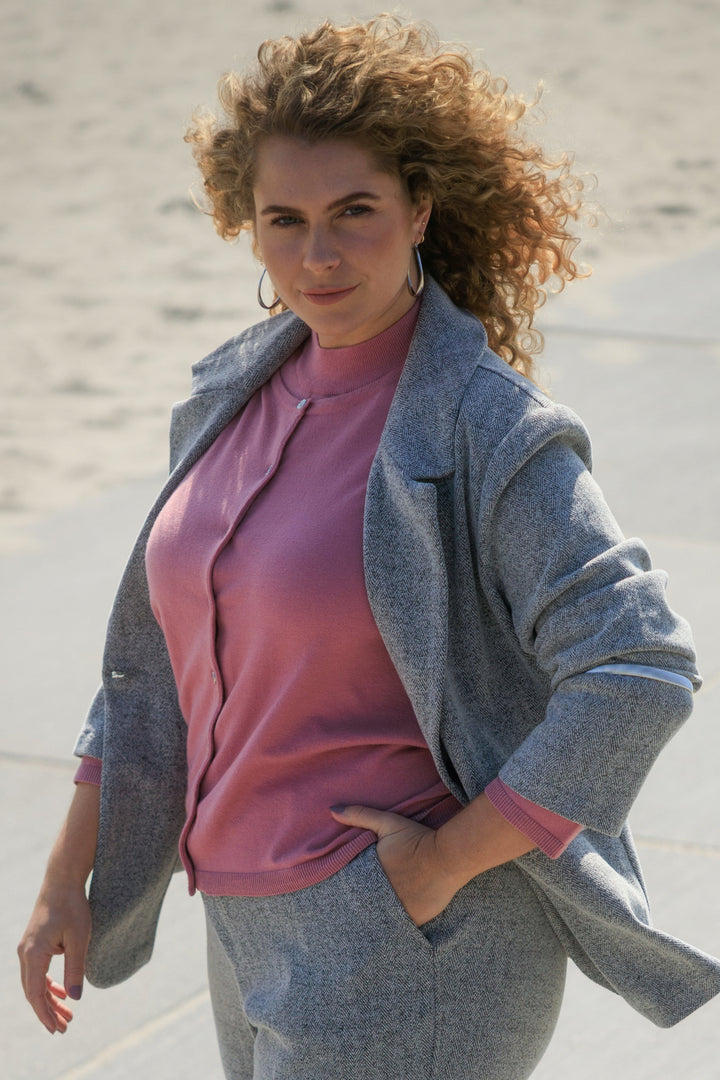Pink Fine Knitted Cardigan