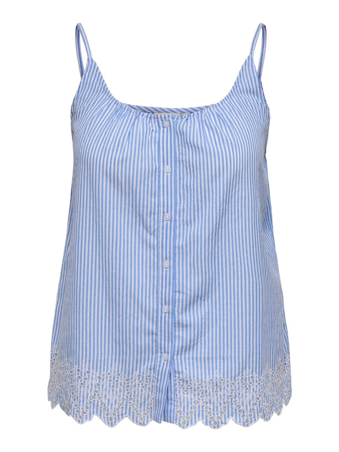 Gestreepte Zomertop Met Borduurdetail