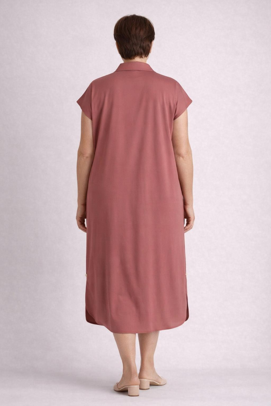 Zandroze Mouwloze Shirtjurk