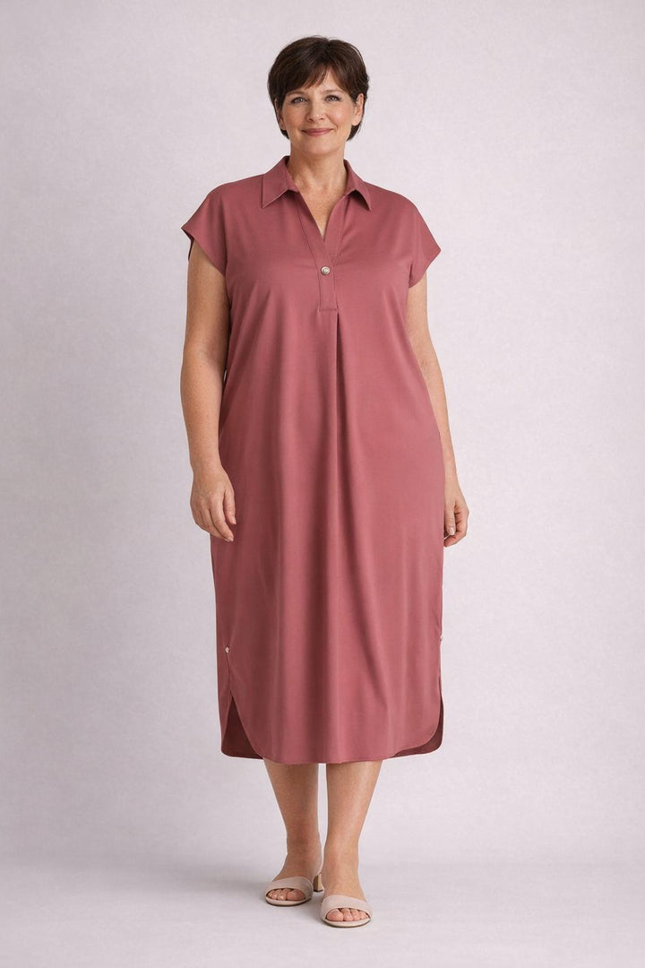 Zandroze Mouwloze Shirtjurk