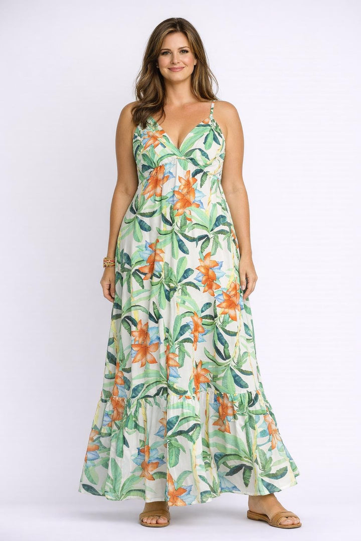 Zomerse Maxi-Jurk Met Tropische Print