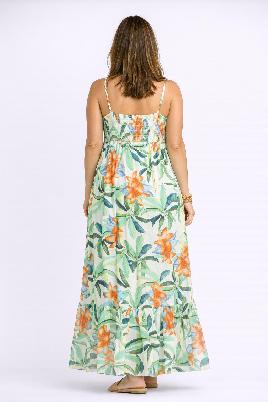 Zomerse Maxi-Jurk Met Tropische Print