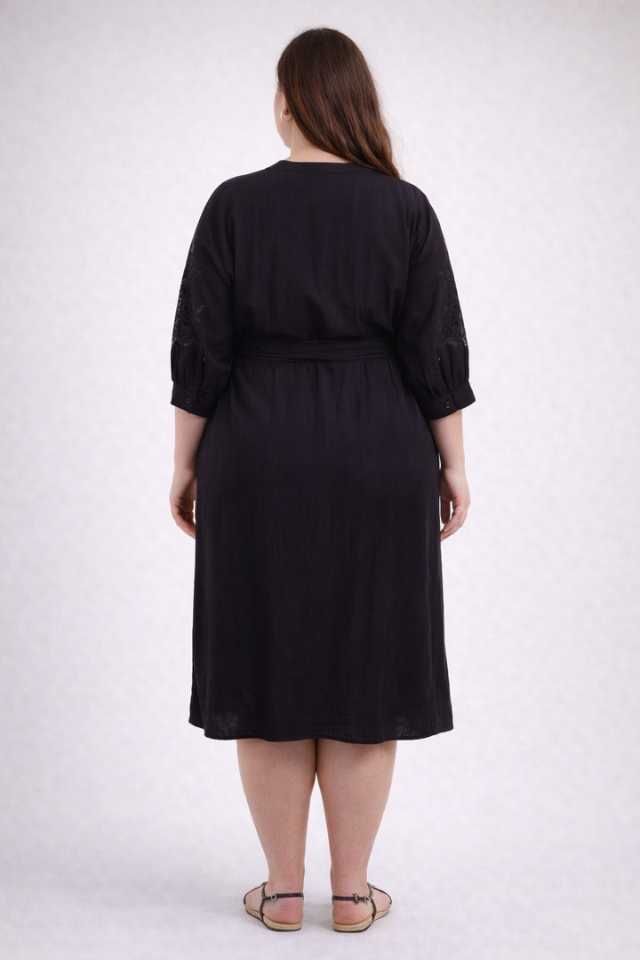 Zwarte Jurk Met Ceintuur