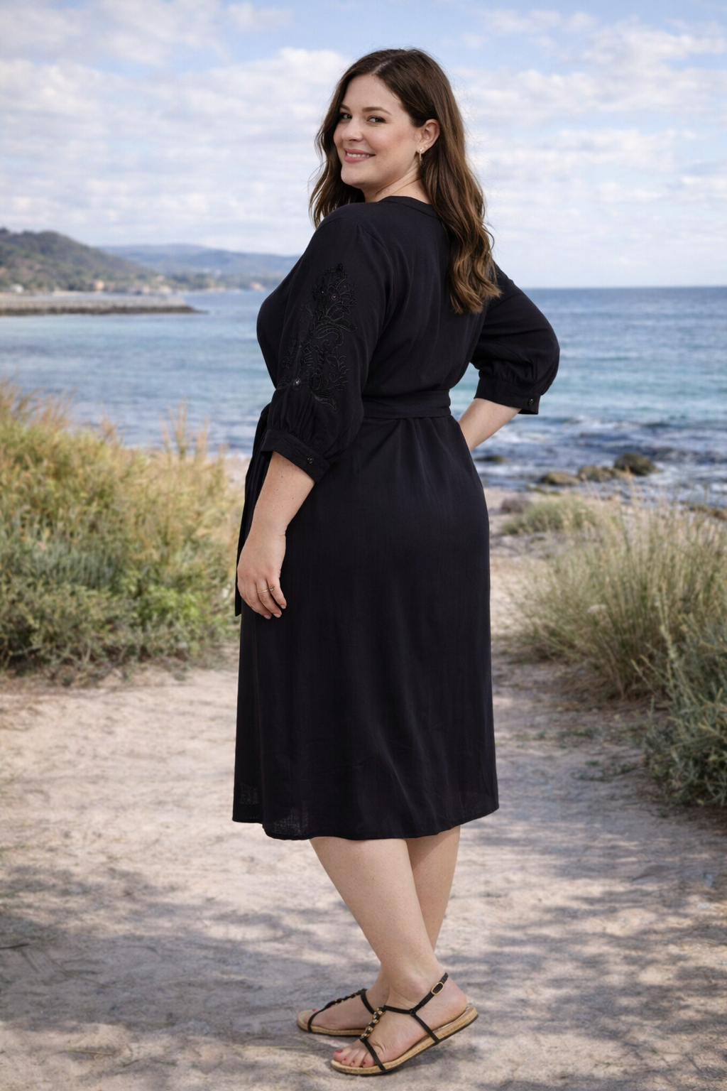 Zwarte Jurk Met Ceintuur