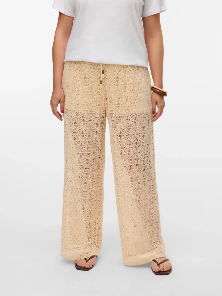 Beige Kanten Broek