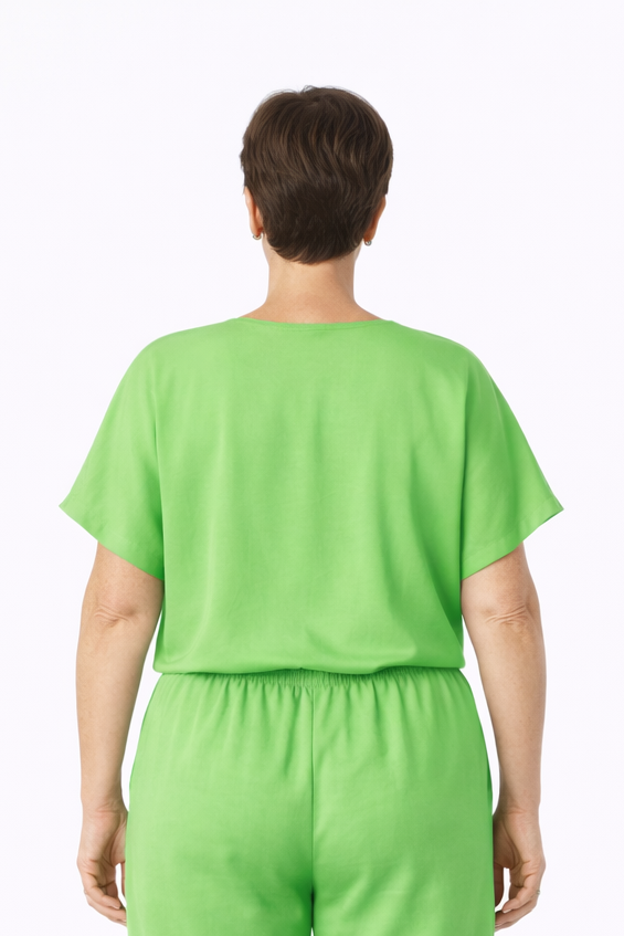 V-Hals Blouse Met Korte Mouw