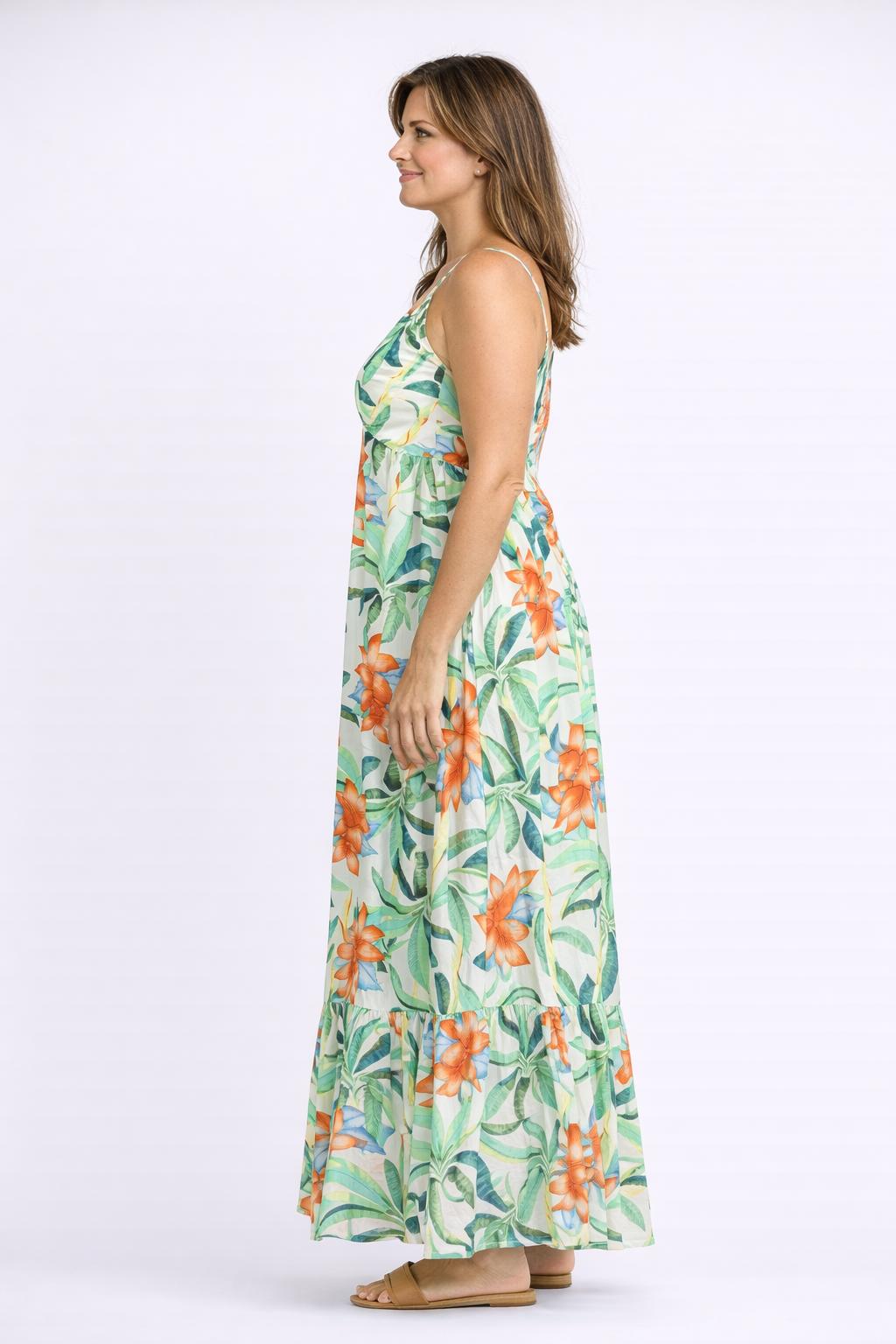 Zomerse Maxi-Jurk Met Tropische Print