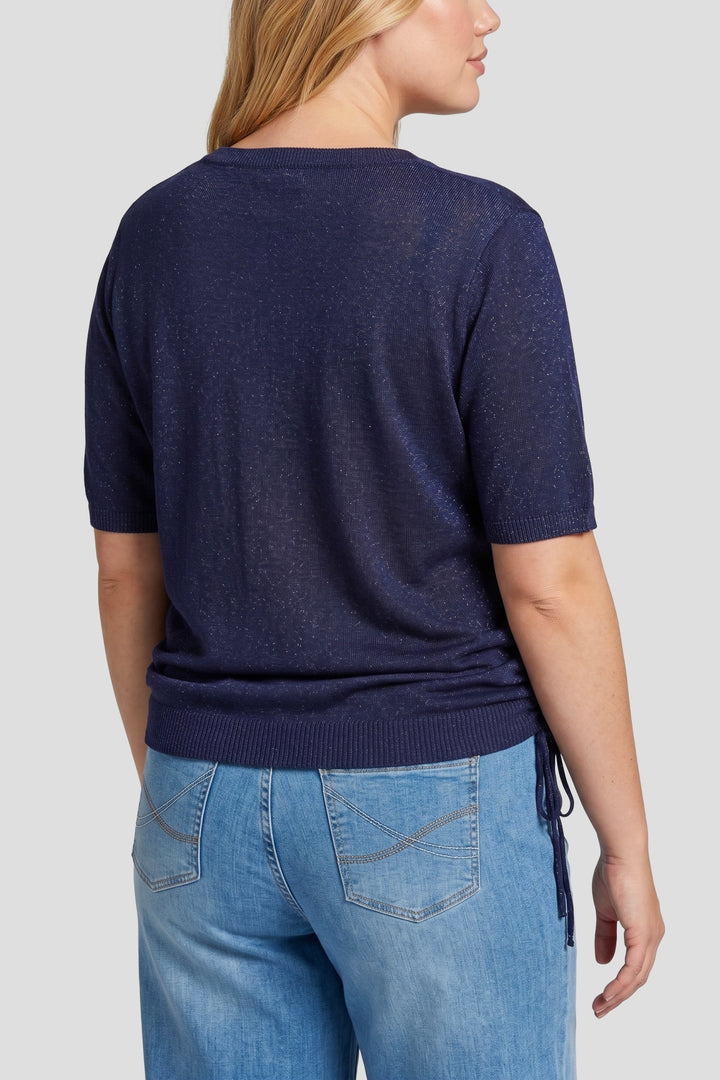Donkerblauwe Gebreide Top met Glitter