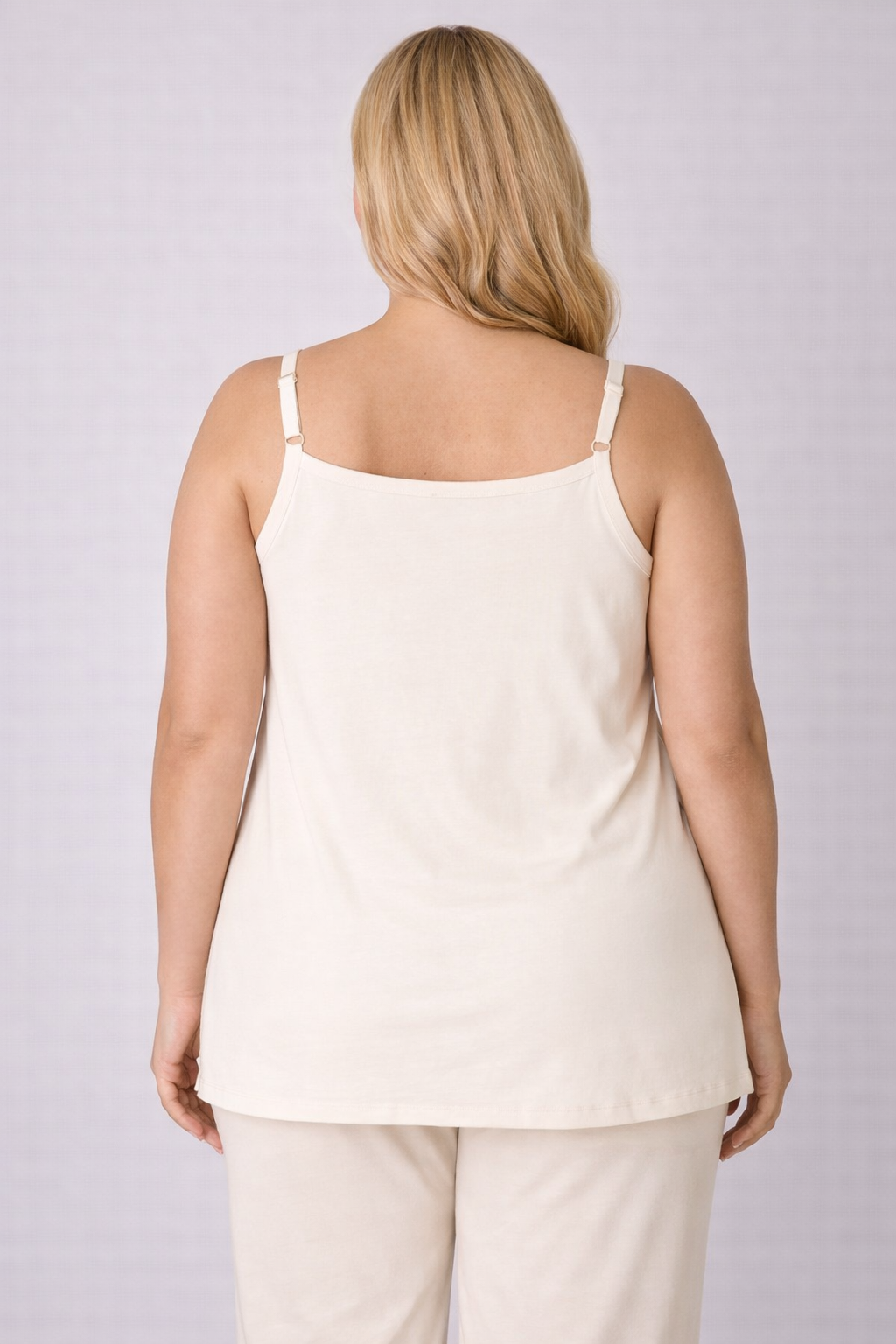 Beige Top Met Verstelbare Spaghetti Bandjes