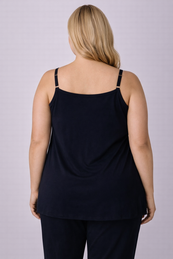 Blauwe Top Met Verstelbare Spaghetti Bandjes